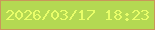 文字の大きさ：1、枠の色：c9975a、背景の色：b4d952、文字の色：e8fd69 無料ブログパーツのブログ時計