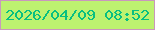 文字の大きさ：5、枠の色：c998bd、背景の色：bdf270、文字の色：08bf81 無料ブログパーツのブログ時計