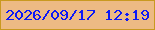 文字の大きさ：4、枠の色：c99920、背景の色：edba84、文字の色：0d19f7 無料ブログパーツのブログ時計