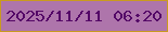 文字の大きさ：2、枠の色：c99a1f、背景の色：ae75ab、文字の色：540867 無料ブログパーツのブログ時計