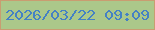 文字の大きさ：2、枠の色：c99d71、背景の色：abc88a、文字の色：4481c4 無料ブログパーツのブログ時計