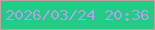 文字の大きさ：2、枠の色：c99fa3、背景の色：22cc84、文字の色：af9fee 無料ブログパーツのブログ時計