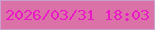 文字の大きさ：3、枠の色：c9a1d0、背景の色：da72a7、文字の色：e919c5 無料ブログパーツのブログ時計