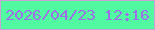 文字の大きさ：2、枠の色：c9a1d5、背景の色：51f9a1、文字の色：9e6fe6 無料ブログパーツのブログ時計