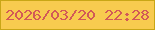 文字の大きさ：1、枠の色：c9a616、背景の色：f8cb4f、文字の色：d25a57 無料ブログパーツのブログ時計