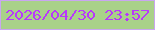 文字の大きさ：2、枠の色：c9a6f0、背景の色：a9d189、文字の色：b838fc 無料ブログパーツのブログ時計