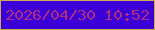 文字の大きさ：1、枠の色：c9ac50、背景の色：3b00d8、文字の色：b02c81 無料ブログパーツのブログ時計