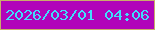 文字の大きさ：5、枠の色：c9ac6b、背景の色：b103ba、文字の色：40defc 無料ブログパーツのブログ時計