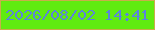 文字の大きさ：3、枠の色：c9ad4a、背景の色：60eb10、文字の色：5b84db 無料ブログパーツのブログ時計