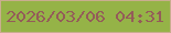 文字の大きさ：2、枠の色：c9ad8e、背景の色：95b347、文字の色：945c59 無料ブログパーツのブログ時計