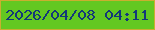 文字の大きさ：3、枠の色：c9af2f、背景の色：63c821、文字の色：133879 無料ブログパーツのブログ時計