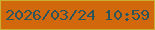 文字の大きさ：2、枠の色：c9b032、背景の色：d1680b、文字の色：2f545a 無料ブログパーツのブログ時計