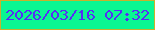 文字の大きさ：1、枠の色：c9b12b、背景の色：0bf692、文字の色：572df5 無料ブログパーツのブログ時計