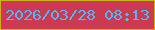 文字の大きさ：1、枠の色：c9b310、背景の色：cb3a50、文字の色：52b8f8 無料ブログパーツのブログ時計