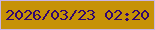 文字の大きさ：4、枠の色：c9b4e6、背景の色：c69207、文字の色：32066f 無料ブログパーツのブログ時計