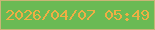 文字の大きさ：1、枠の色：c9b576、背景の色：6aba54、文字の色：efae44 無料ブログパーツのブログ時計