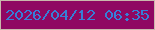 文字の大きさ：2、枠の色：c9b7ac、背景の色：8f0762、文字の色：367ed8 無料ブログパーツのブログ時計