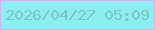 文字の大きさ：4、枠の色：c9b7ee、背景の色：8ceef1、文字の色：7ac8be 無料ブログパーツのブログ時計