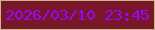 文字の大きさ：2、枠の色：c9b888、背景の色：7a162a、文字の色：9808fe 無料ブログパーツのブログ時計