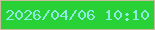 文字の大きさ：5、枠の色：c9bb9b、背景の色：27d136、文字の色：8deadf 無料ブログパーツのブログ時計