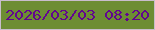 文字の大きさ：2、枠の色：c9bdcc、背景の色：6d8d33、文字の色：620590 無料ブログパーツのブログ時計