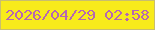 文字の大きさ：2、枠の色：c9be6e、背景の色：f8eb1b、文字の色：b667b3 無料ブログパーツのブログ時計
