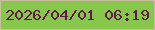 文字の大きさ：4、枠の色：c9bf9e、背景の色：87c74b、文字の色：64174a 無料ブログパーツのブログ時計