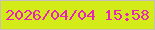 文字の大きさ：3、枠の色：c9bfb6、背景の色：d3ec19、文字の色：e922ba 無料ブログパーツのブログ時計