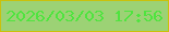 文字の大きさ：1、枠の色：c9c10c、背景の色：9cd275、文字の色：4fe43f 無料ブログパーツのブログ時計