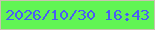 文字の大きさ：1、枠の色：c9c3b0、背景の色：61f554、文字の色：495df4 無料ブログパーツのブログ時計