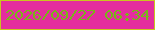 文字の大きさ：4、枠の色：c9c51f、背景の色：e42d9e、文字の色：79b618 無料ブログパーツのブログ時計