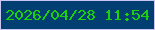 文字の大きさ：5、枠の色：c9c6f1、背景の色：013e71、文字の色：1ad10c 無料ブログパーツのブログ時計