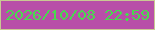 文字の大きさ：5、枠の色：c9c993、背景の色：b84fa8、文字の色：48da4f 無料ブログパーツのブログ時計