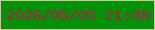 文字の大きさ：1、枠の色：c9c99e、背景の色：029208、文字の色：ab234b 無料ブログパーツのブログ時計