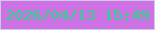 文字の大きさ：1、枠の色：c9cbed、背景の色：cd71e5、文字の色：21da84 無料ブログパーツのブログ時計
