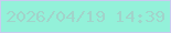 文字の大きさ：3、枠の色：c9cbf0、背景の色：93f1d9、文字の色：a1d3ca 無料ブログパーツのブログ時計