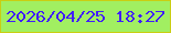 文字の大きさ：4、枠の色：c9ce13、背景の色：a1ef61、文字の色：411efc 無料ブログパーツのブログ時計