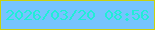 文字の大きさ：5、枠の色：c9d10d、背景の色：76c4fe、文字の色：20eed6 無料ブログパーツのブログ時計