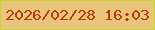 文字の大きさ：4、枠の色：c9d431、背景の色：e8c57a、文字の色：b33c13 無料ブログパーツのブログ時計