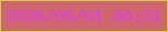 文字の大きさ：1、枠の色：c9d53a、背景の色：cd666d、文字の色：df3cea 無料ブログパーツのブログ時計
