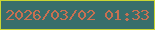 文字の大きさ：2、枠の色：c9d633、背景の色：386e6b、文字の色：c87051 無料ブログパーツのブログ時計