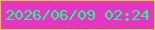文字の大きさ：3、枠の色：c9d721、背景の色：e735c3、文字の色：18ff8a 無料ブログパーツのブログ時計