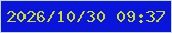 文字の大きさ：2、枠の色：c9d8fd、背景の色：0915da、文字の色：cbdc29 無料ブログパーツのブログ時計