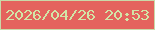 文字の大きさ：1、枠の色：c9d9a8、背景の色：e4635d、文字の色：d2e5a7 無料ブログパーツのブログ時計