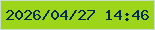 文字の大きさ：2、枠の色：c9deca、背景の色：9cd519、文字の色：052a4f 無料ブログパーツのブログ時計
