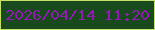 文字の大きさ：5、枠の色：c9df68、背景の色：184a1e、文字の色：911ab0 無料ブログパーツのブログ時計