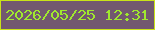 文字の大きさ：5、枠の色：c9e318、背景の色：72586f、文字の色：a0e92e 無料ブログパーツのブログ時計