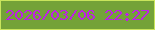 文字の大きさ：2、枠の色：c9e55c、背景の色：74a238、文字の色：be20e7 無料ブログパーツのブログ時計