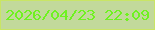 文字の大きさ：4、枠の色：c9e565、背景の色：c2d99b、文字の色：6ff220 無料ブログパーツのブログ時計