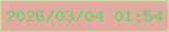 文字の大きさ：4、枠の色：c9e69c、背景の色：e0aba0、文字の色：68d264 無料ブログパーツのブログ時計